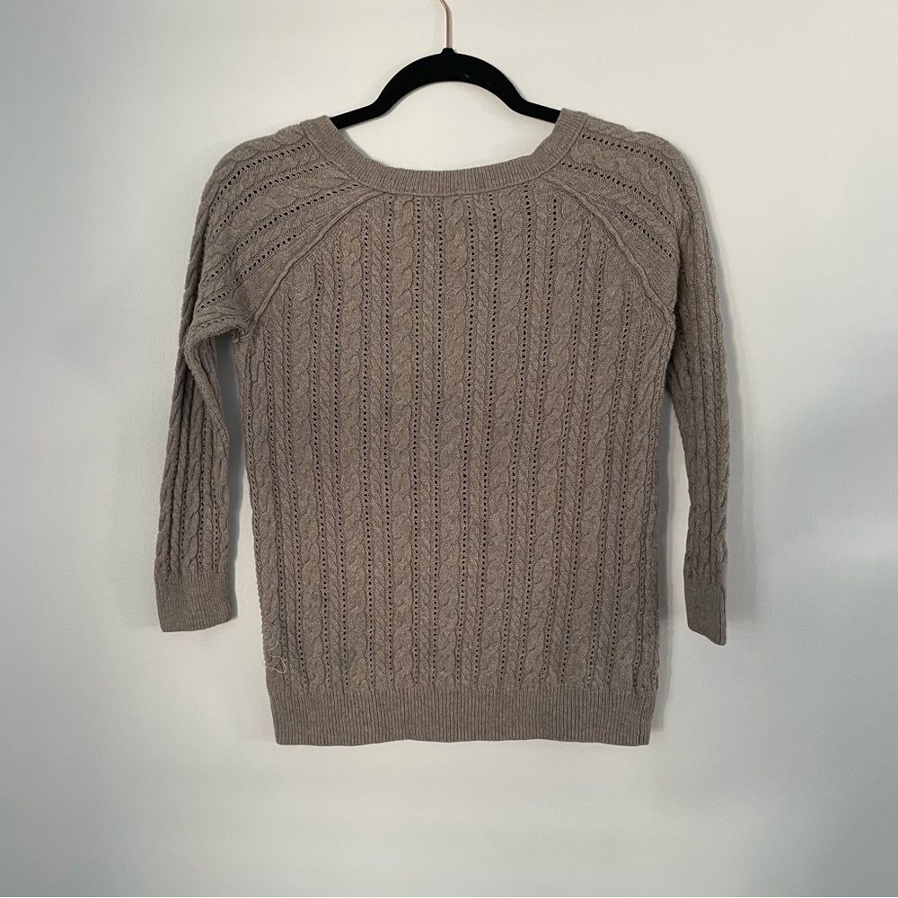 American Eagle sweater womens tan knitted sweater size xsmall - Picture 6 of 6